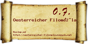 Oesterreicher Filoméla névjegykártya